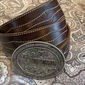 Fox leather belt